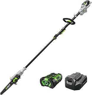 EGO Power+ Pole Saw for Tree Trimming, Cordless Electric Pole Saw with Telescopic LED Cut Line Indicator, Includes 56V 2.5Ah Battery and Charger - PS1001