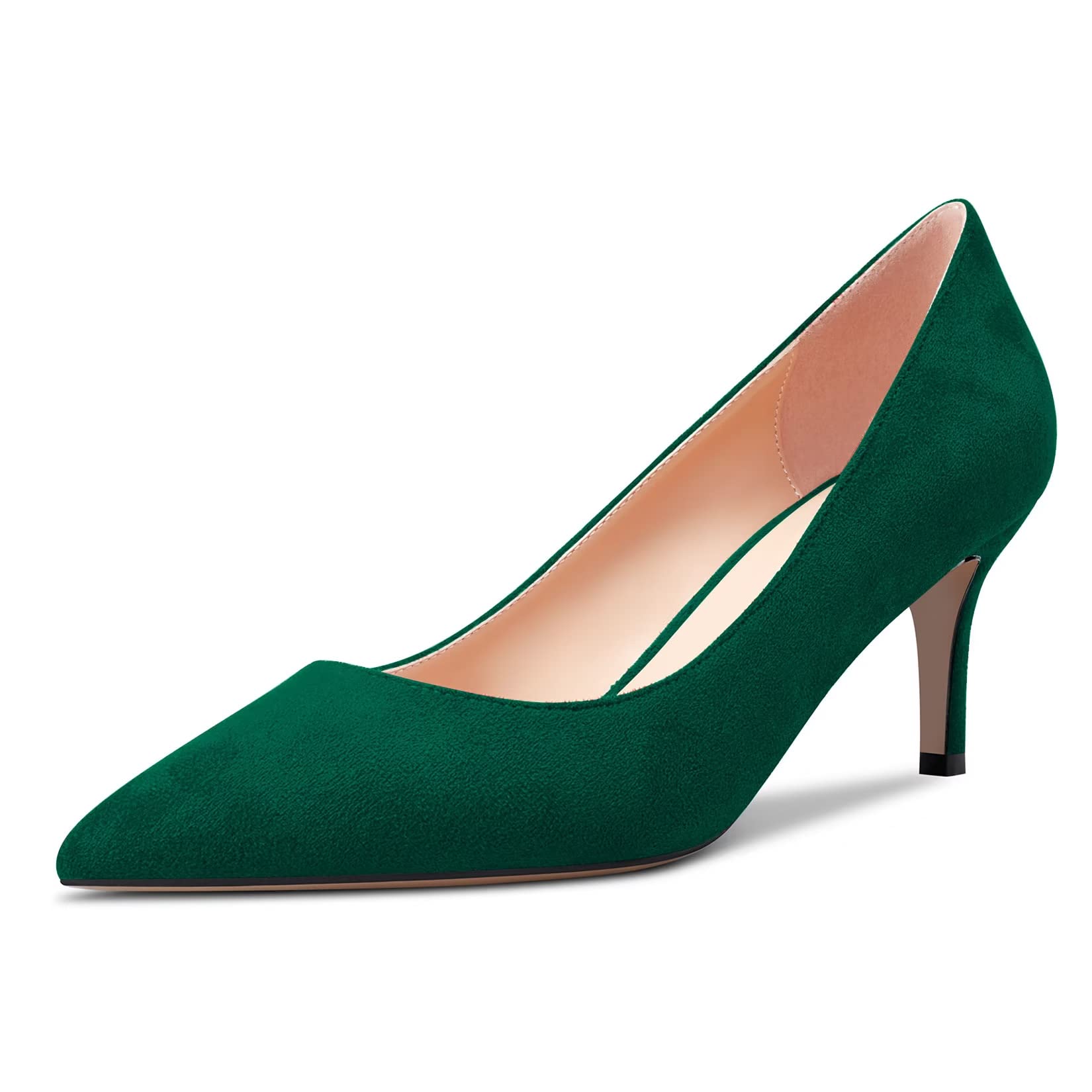 Castamere Women's Needle Mid Kitten Heel 6.5 CM Heels Pointed Toe Pumps Slip-on 