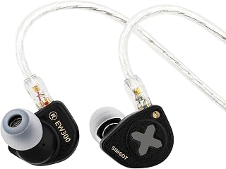 Linsoul SIMGOT EW300 1DD+1Planar+1PZT Hybrid Driver IEMs, DSP Edition | HiFi Wired Earbuds, Gaming Earbuds with Detachable Nozzles, Silver-Plated OFC In Ear Monitor Cable for Audiophile Musician