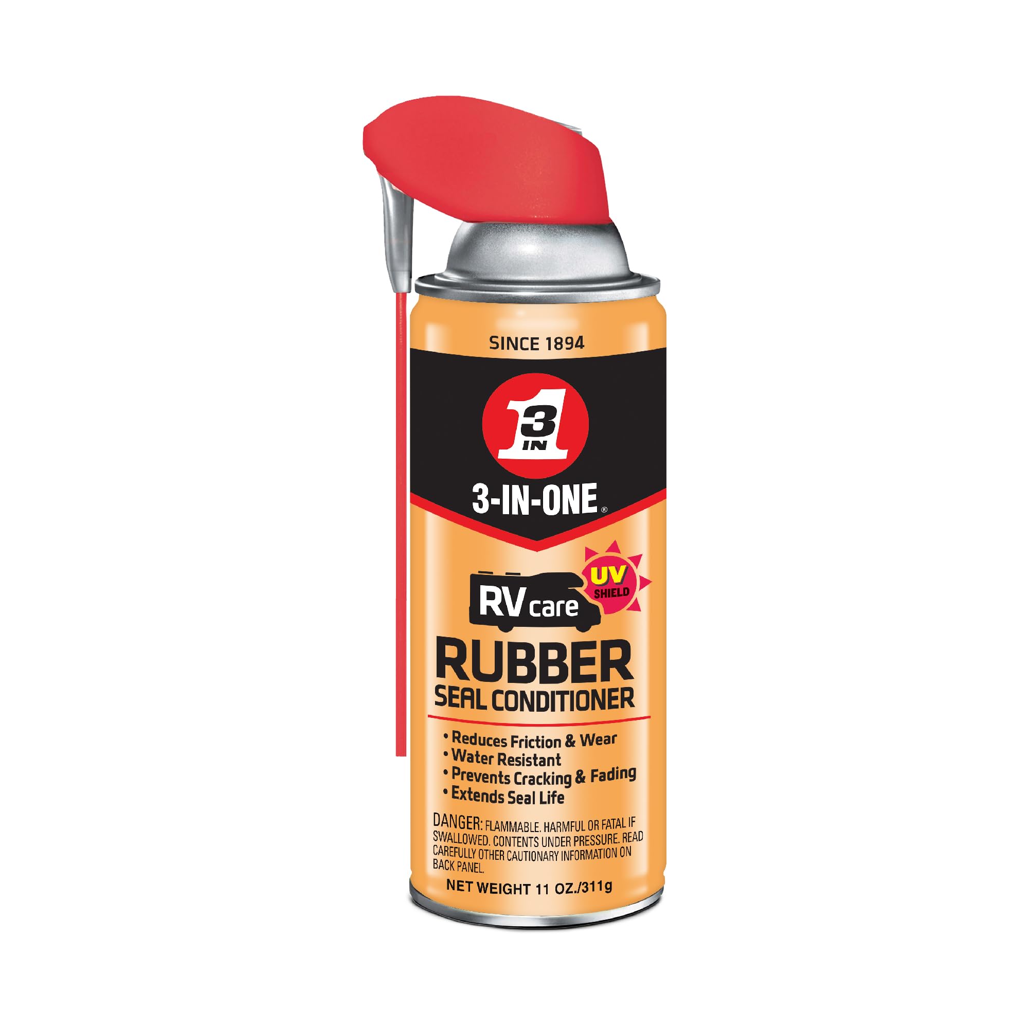 3-IN-ONE RVcare Rubber Seal Conditioner with SMART STRAW SPRAYS 2 WAYS, 11 OZ