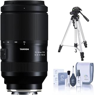 Tamron 70-180mm f/2.8 Di III VC VXD G2 Full-Frame Lens for Sony E, Bundle with 3-Section Aluminum Tripod and Cleaning Kit, Tamron 6-Year Limited Warranty