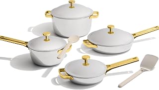 Our Place Titanium Pro Cookware Set (4-Piece) – Always Pan & Perfect Pot | Nonstick No-Coat Technology | Tri-Ply Titanium & Stainless Steel | Safe for Oven, Induction & Cooktops up to 400°C | Gold