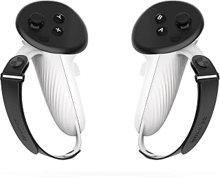 AMVR Controller Grips Compatible with Meta/Oculus Quest 3, Silicone Accessories Non-Slip Handle Cover, Adjustable Soft Hand Strap Fits Small and Medium Hands (Not Fit Official Charging Dock Battery)