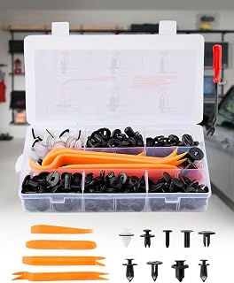 155pcs Car Retainer Clips with Storage Box Auto Push Pin Rivet Fastener Kit for Door Trim Panel and Wheel Arch