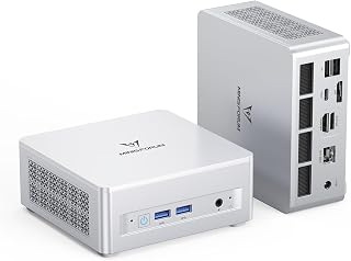 MINISFORUM UM880 Plus Mini PC AMD Ryzen 7 8845HS(8C/16T, up to 5.1GHz), 32GB DDR5 1TB PCIe4.0 SSD, HDMI+DP+USB4 Triple Outputs, OCuLink Port, 2.5G LAN, 5x USB Port, Radeon 780M Graphics Micro Computer