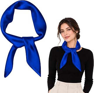WESTEND CHOICE Square Satin Silk Scarves for Women 50s Retro Neck Scarf