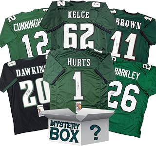Autographed Philadelphia NFL Jersey Mystery Box, PSA JSA or Beckett COA | Individually Numbered Tamper-Evident Hologram, Sealed Poly Bag, Unbranded Football Jersey, 100% Authentic Autograph