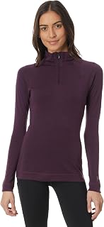 SmartWool Women's Classic Thermal Merino Baselayer 1/4 Zip Twilight Blue Heather Medium