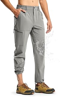 TBMPOY Hiking Pants Men Lightweight Quick Dry Water Resistant Fishing Cargo Pants Workout Trousers with Zipper Pockets for Outdoor Travel
