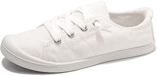 Womens Low Top Canvas Slip-On Sneakers Classic Walking Shoes Comfortable Flat Fashion