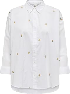 ONLY Onlnew Lina Grace LS EMB Shirt Noos Wvn Women's Long Sleeve Shirt with Button Closure