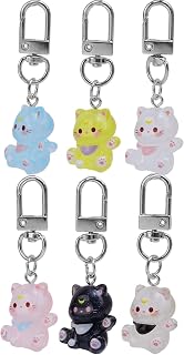 Cute Cartoon Cat Keychain Resin Fashion Keyring Bag Pendant Cute Keychain Couple Keychain Friend Gift Random Color