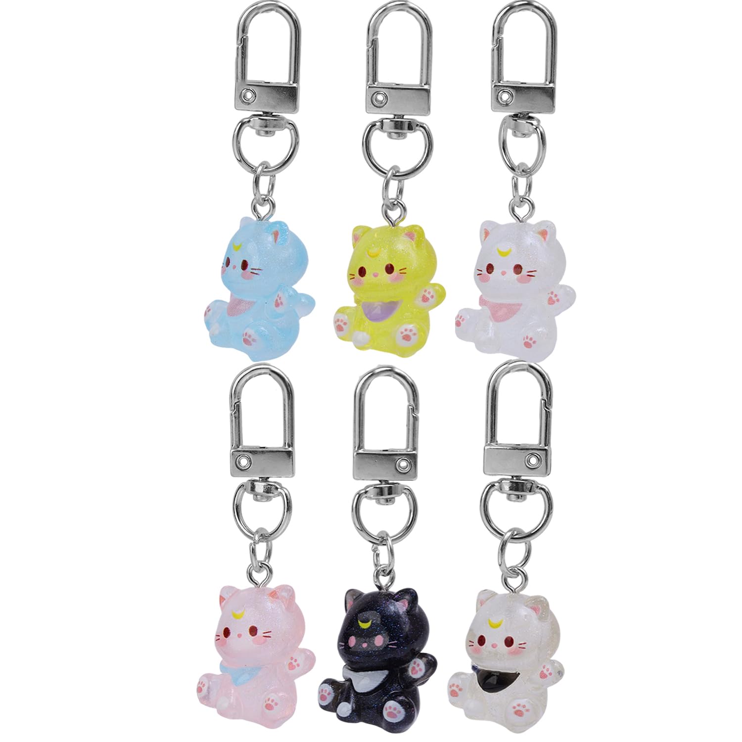 Cute Cartoon Cat Keychain Resin Fashion Keyring Bag Pendant Cute Keychain Couple
