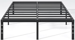 NEW JETO Metal Bed Frame,Queen Size Bed Frame with Storage Space,14 Inch | Heavy Duty Sturdy Mattress Foundation,Easy Assembly,No Box Spring Needed, Black