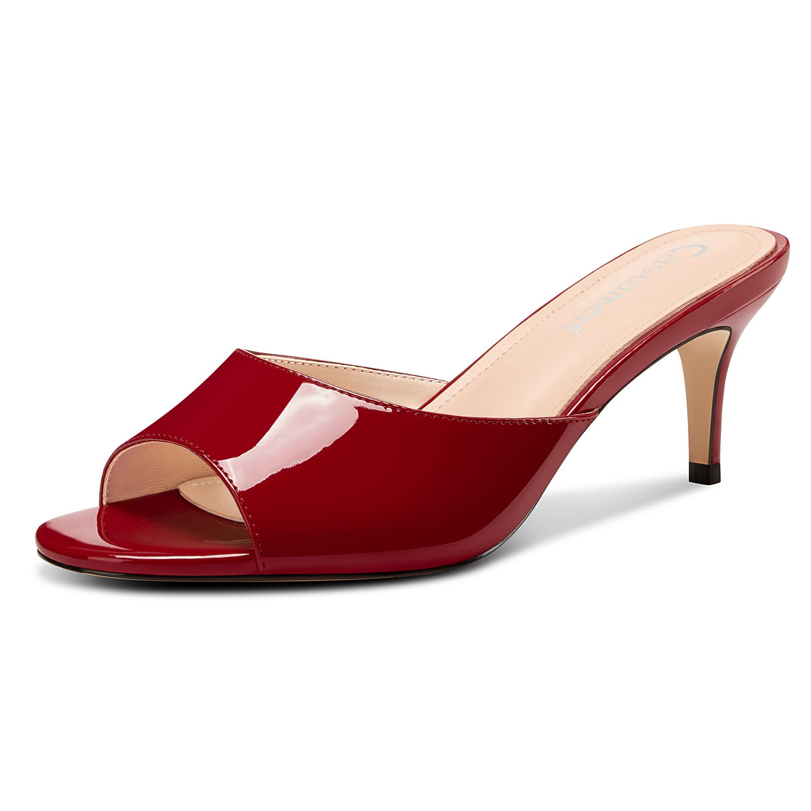 Castamere Women Round Open Toe Kitten Heel Mules Shoes Sandals Party Dance Dress