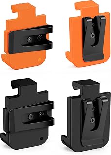 4-Pack Belt Clips Compatible with Arccos Air & Link Pro Golf Trackers | 2 Vertical & 2 Horizontal Portable Clips, Black & Orange