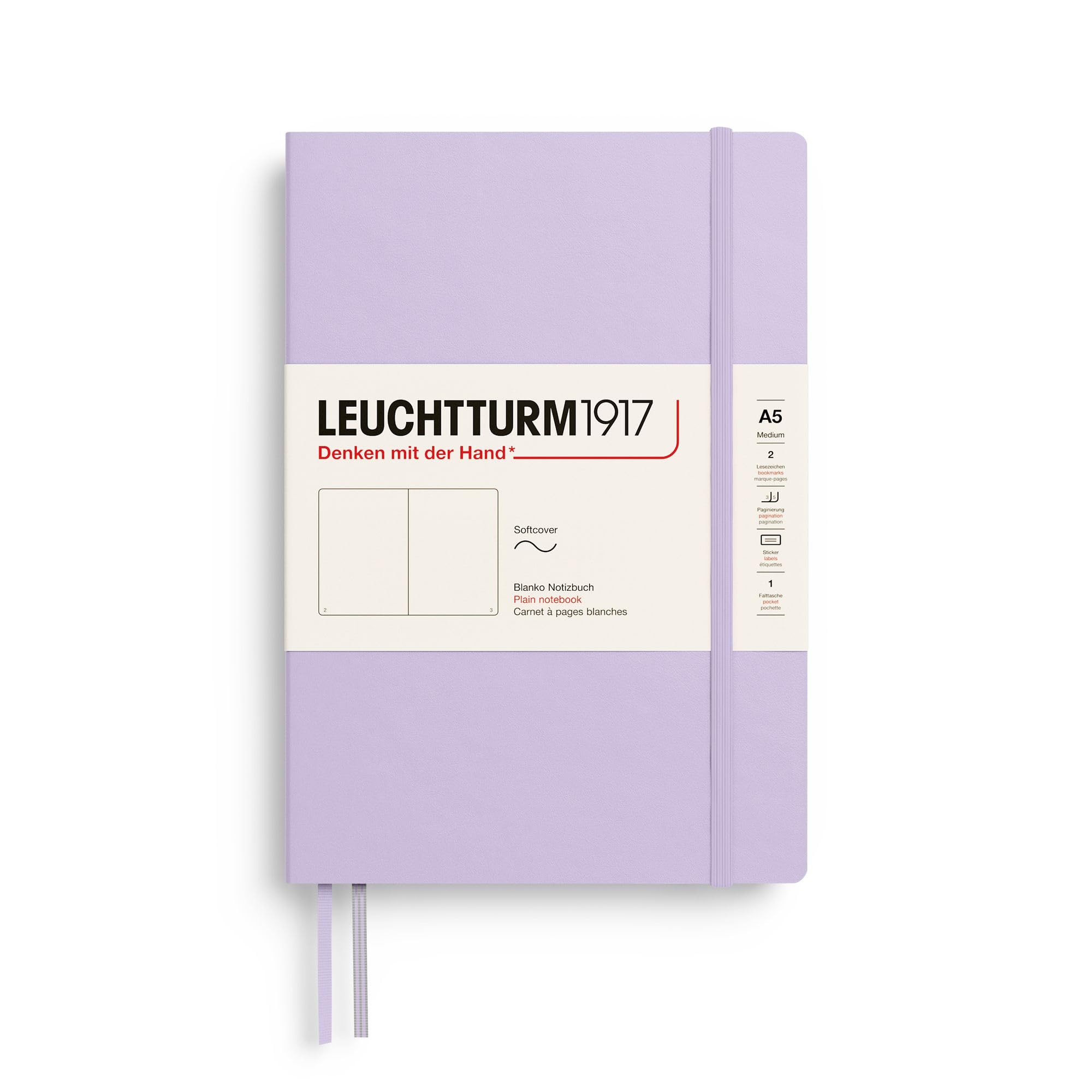 Leuchtturm Notebook, A5, Plain, Soft Cover, Lilac 365496