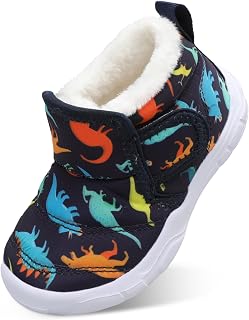 JIASUQI Baby Boys Girls Winter Warm Fluffy Snow Boots with Faux Fur Lining