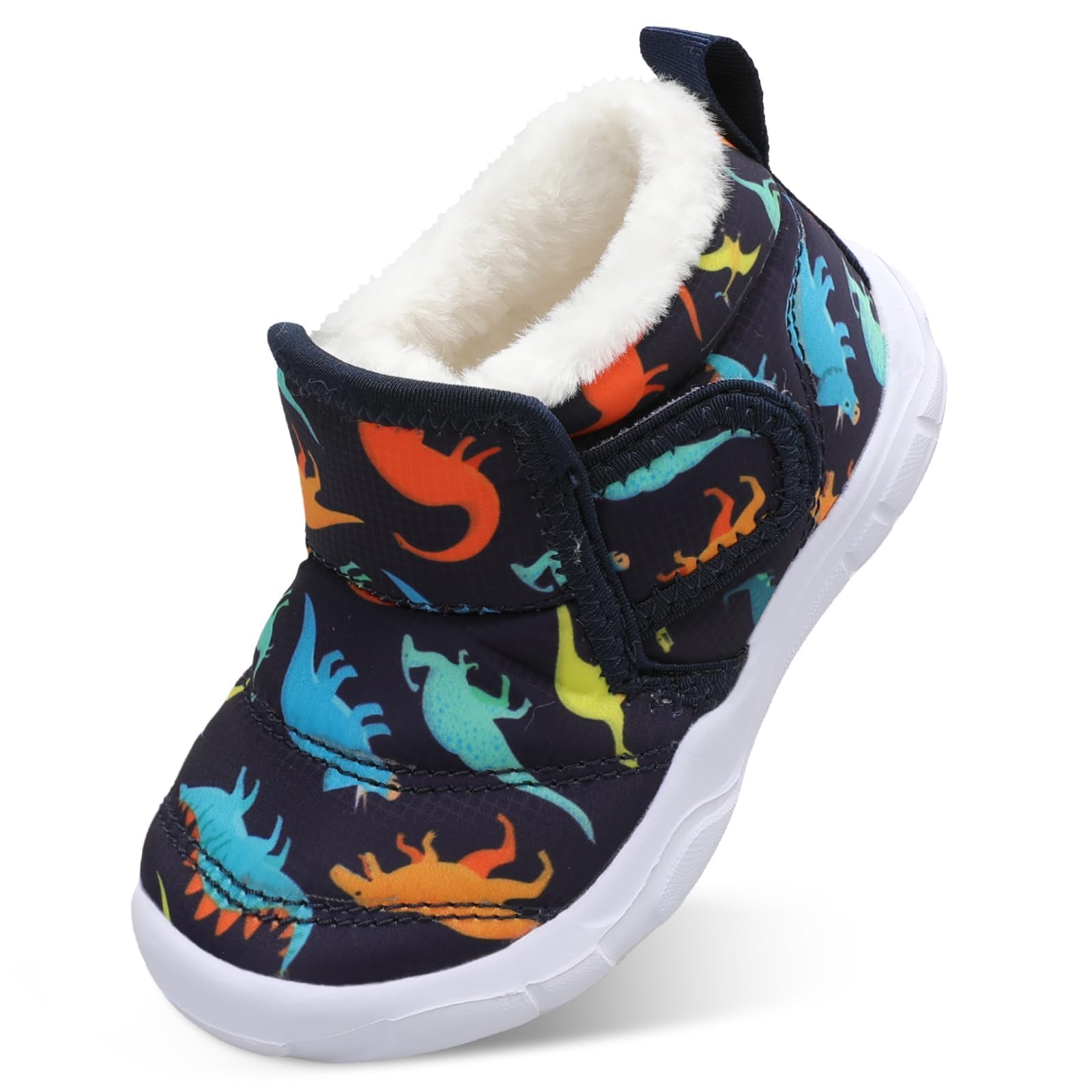 JIASUQI Baby Boys Girls Winter Warm Fluffy Snow Boots with Faux Fur Lining