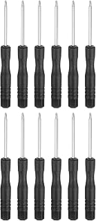 Generic PH00 #00 3.1" Long Mini Phillips Screwdriver Set 12 Pcs Carbon Steel Screwdriver with Ergonomic Handle for DIY Repair, Black