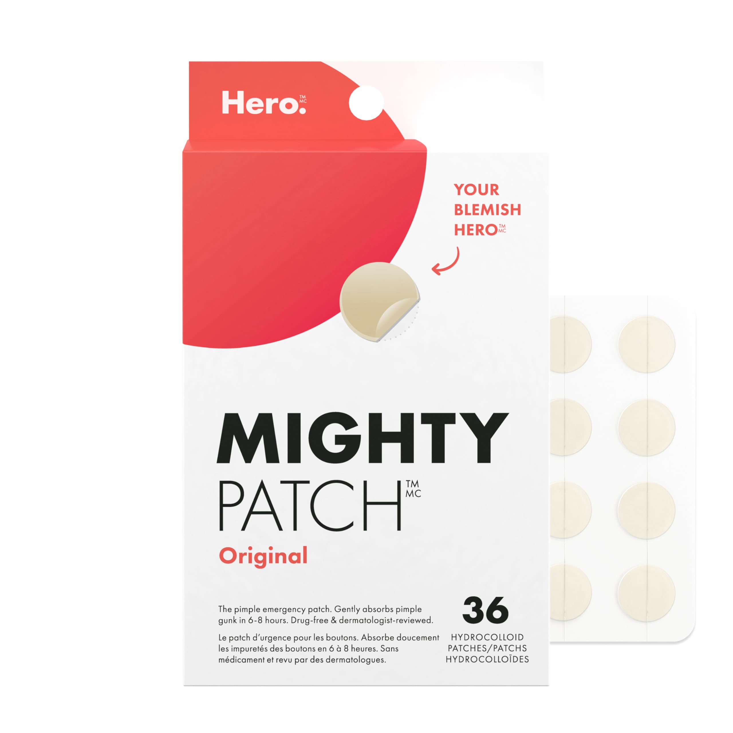 Hero Cosmetics Mighty Patch Original Hydrocolloid Pimple Patches, 36 Ct | Hydroc