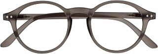 OPULIZE KING Reading Glasses - Retro Round Frame - Matte Grey - Men Women - Spring Hinges - R56-7 - +3.50