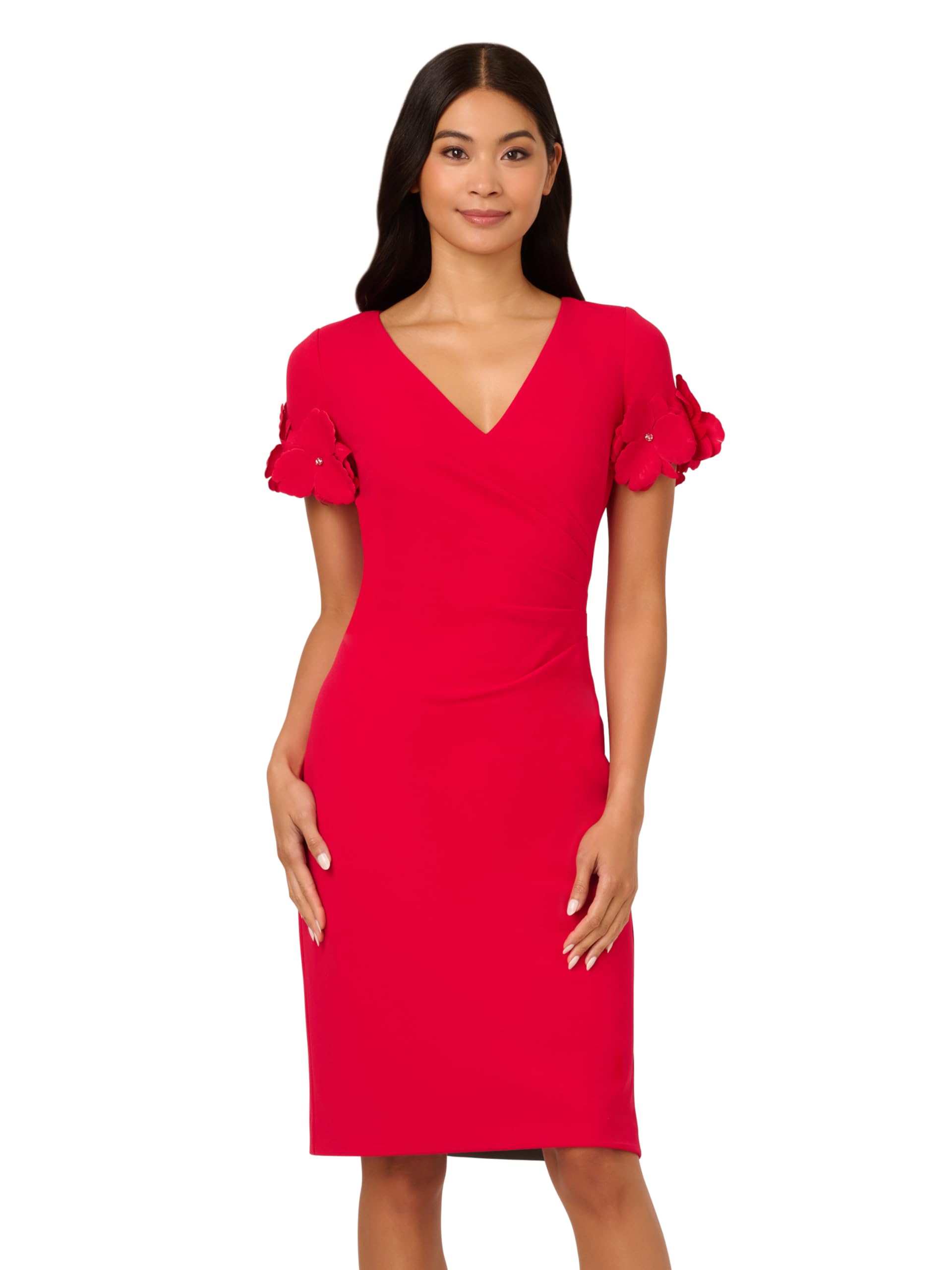 Adrianna Papell Women's Knit Crepe Short Dress