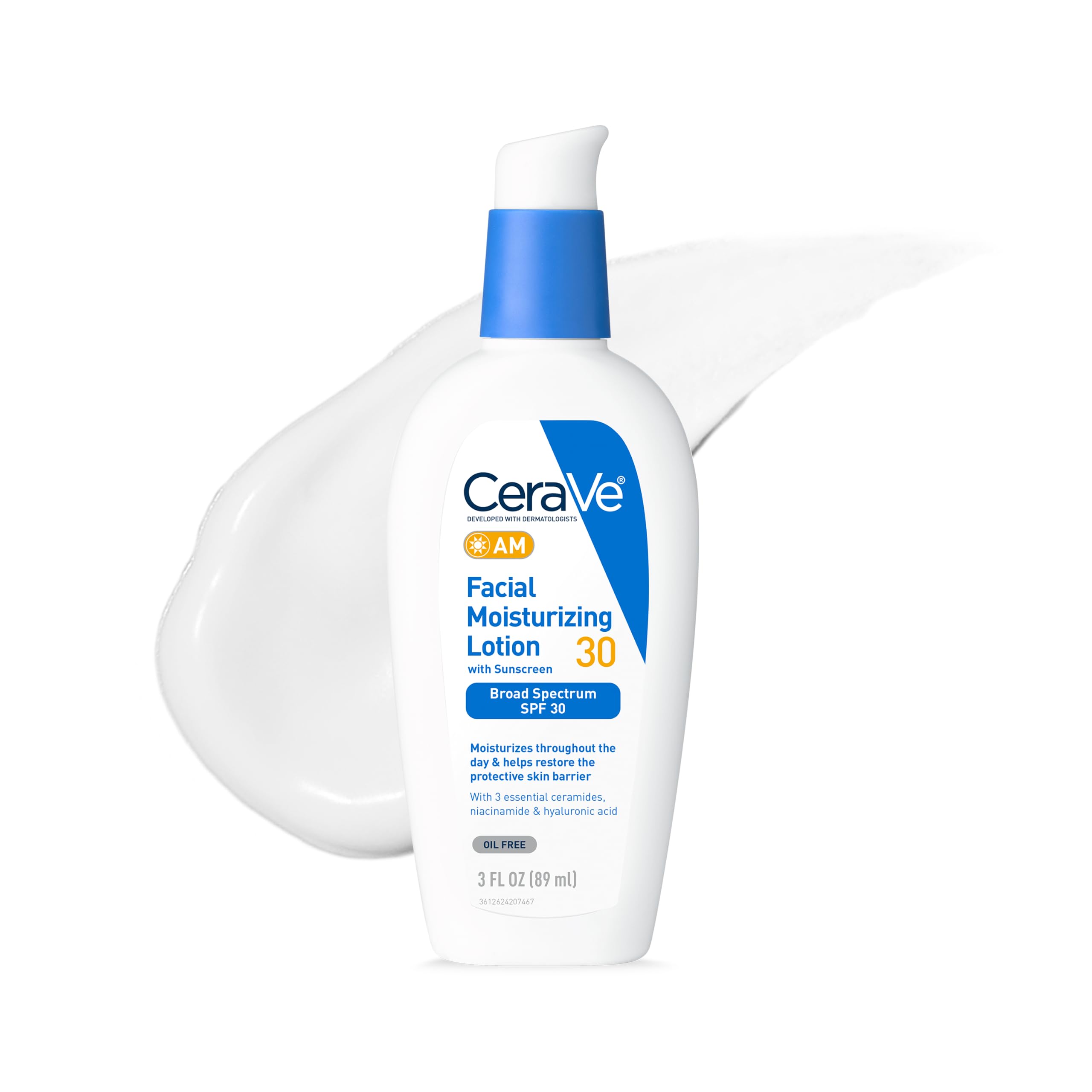 CeraVe AM Daily Facial Moisturizer with SPF 30, Face Sunscreen, 3oz | Face Lotio