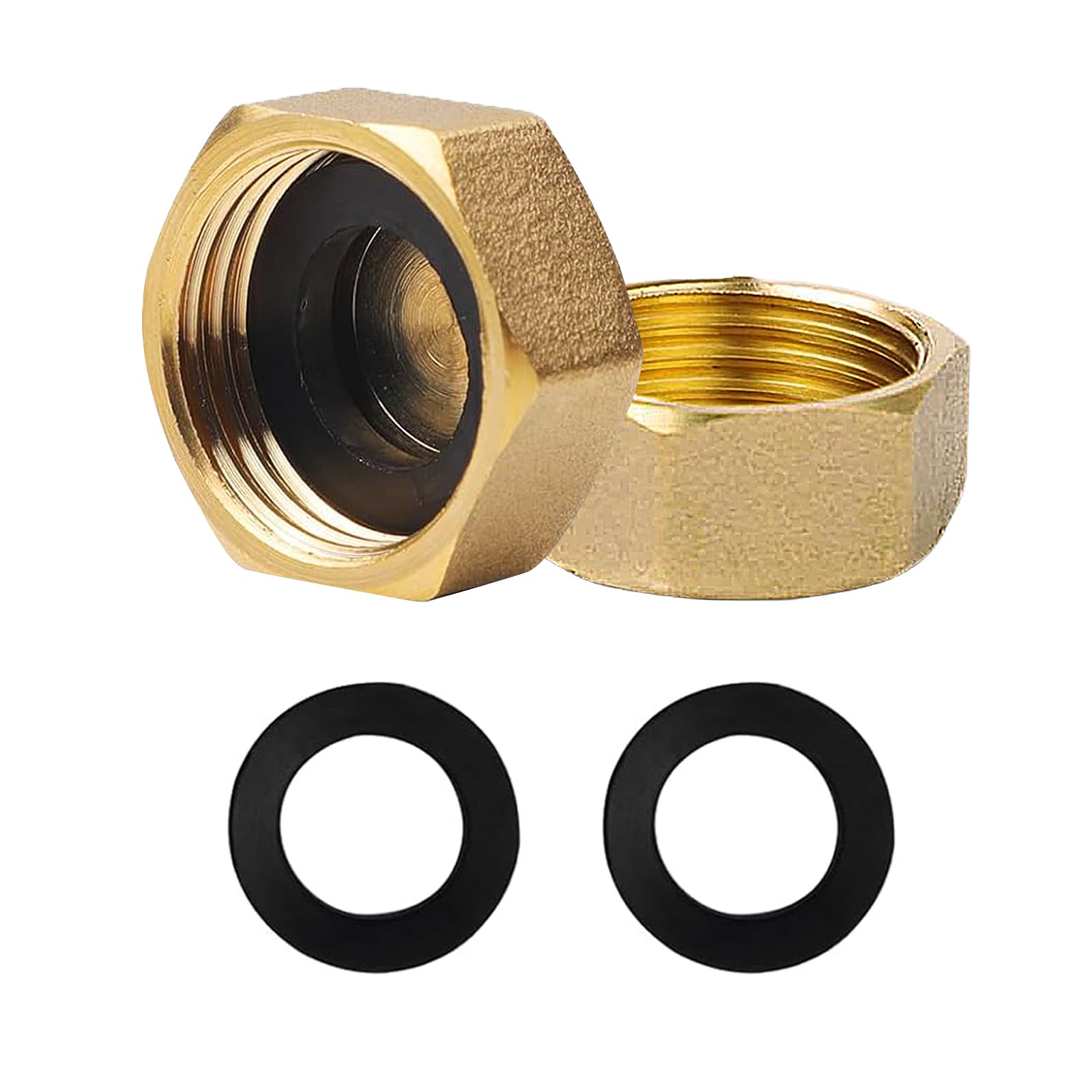 Blanking Caps Female Hex Stop Cap Plumbing Tap Valve 2Pcs 3/4 Inch | Sturdy gold