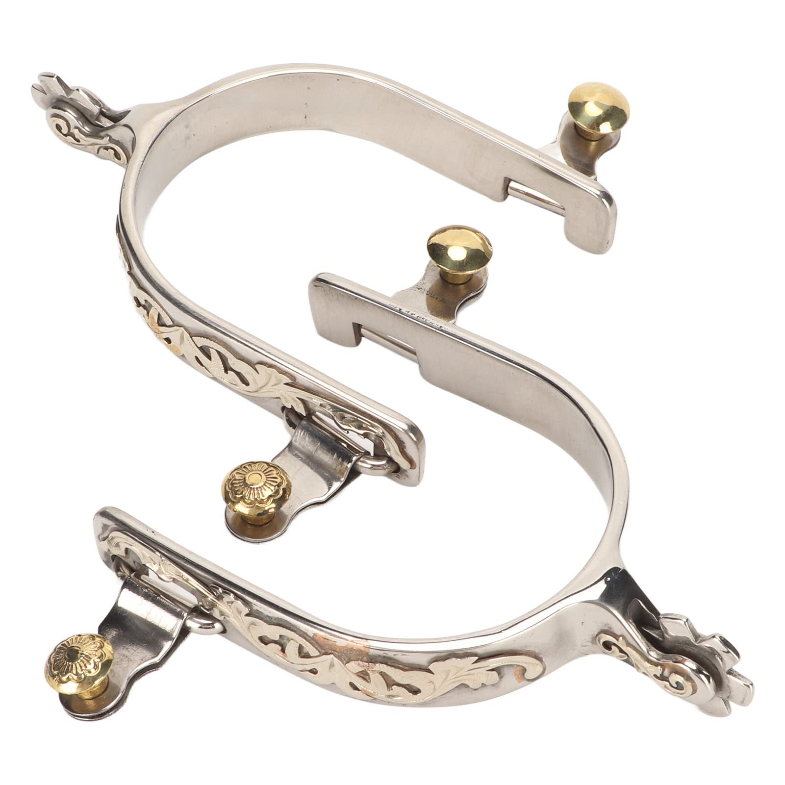 Western Cowboy Spurs, 1 Pair Horse Spurs Stainless Steel Western Horse Spurs wit