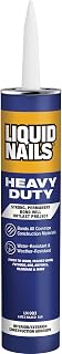 Liquid Nails 10 oz Heavy Duty Construction Adhesive | Waterproof Interior/Exterior Glue Bonds Wood, Drywall, Subfloor, Panel & Tile, Strong Bond