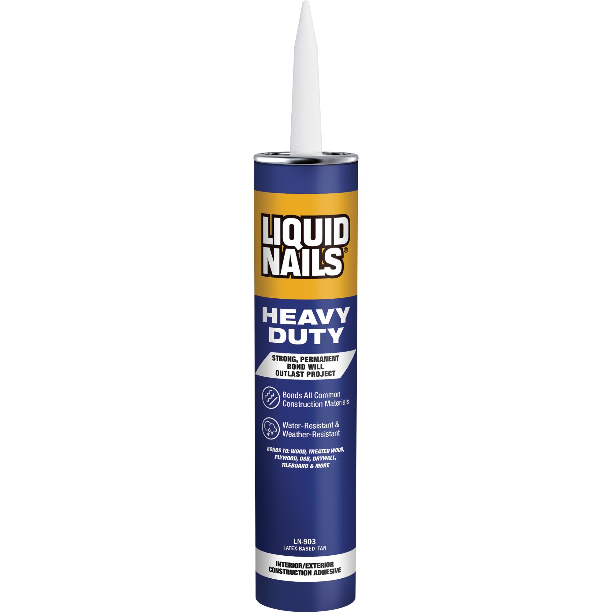 Liquid Nails 10 oz Heavy Duty Construction Adhesive | Waterproof Interior/Exteri