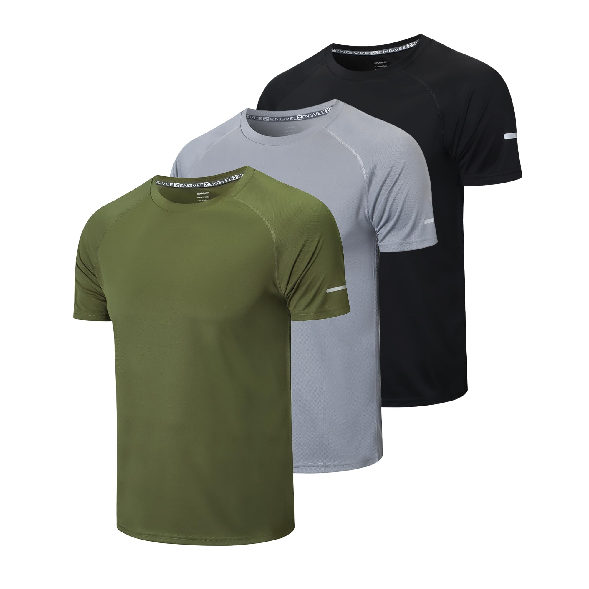 frueo 3 Pack Running Shirts Men Dry-Fit Performance Athletic Hoodies Comfort Wor