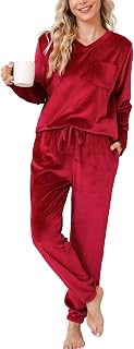 Vlazom Women's Pyjamas Winter Fleece Pajamas Sets Sleepwear