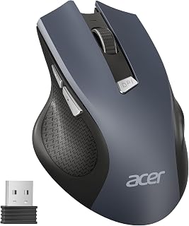 Acer Wireless Mouse, 1600 DPI Ergonomic Computer Mouse, 2.4GHz USB Receiver