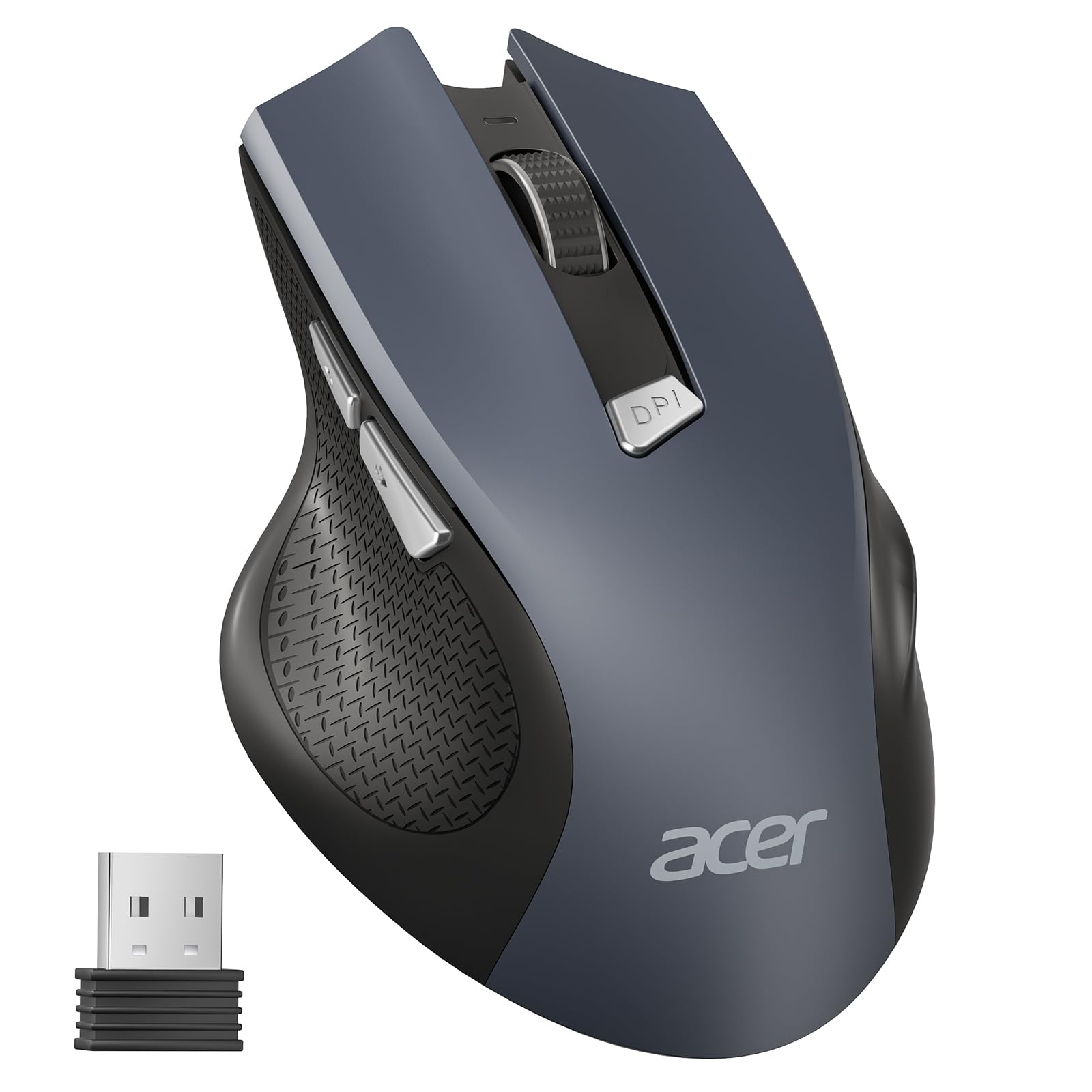 Acer Wireless Mouse, 1600 DPI Ergonomic Computer Mouse, 2.4GHz USB Receiver