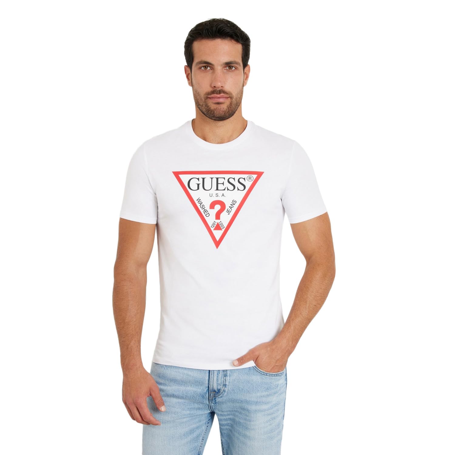 Guess Original Logo - Men's Cotton T-Shirt Crew Neck