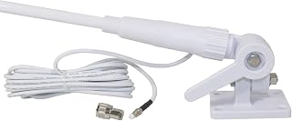 Tram® Pretuned VHF 3-dBd-Gain Marine Rachet-Mount 46-in. Fiberglass Antenna with RG58 Cable and FME-Female Connector with PL-259 Adapter