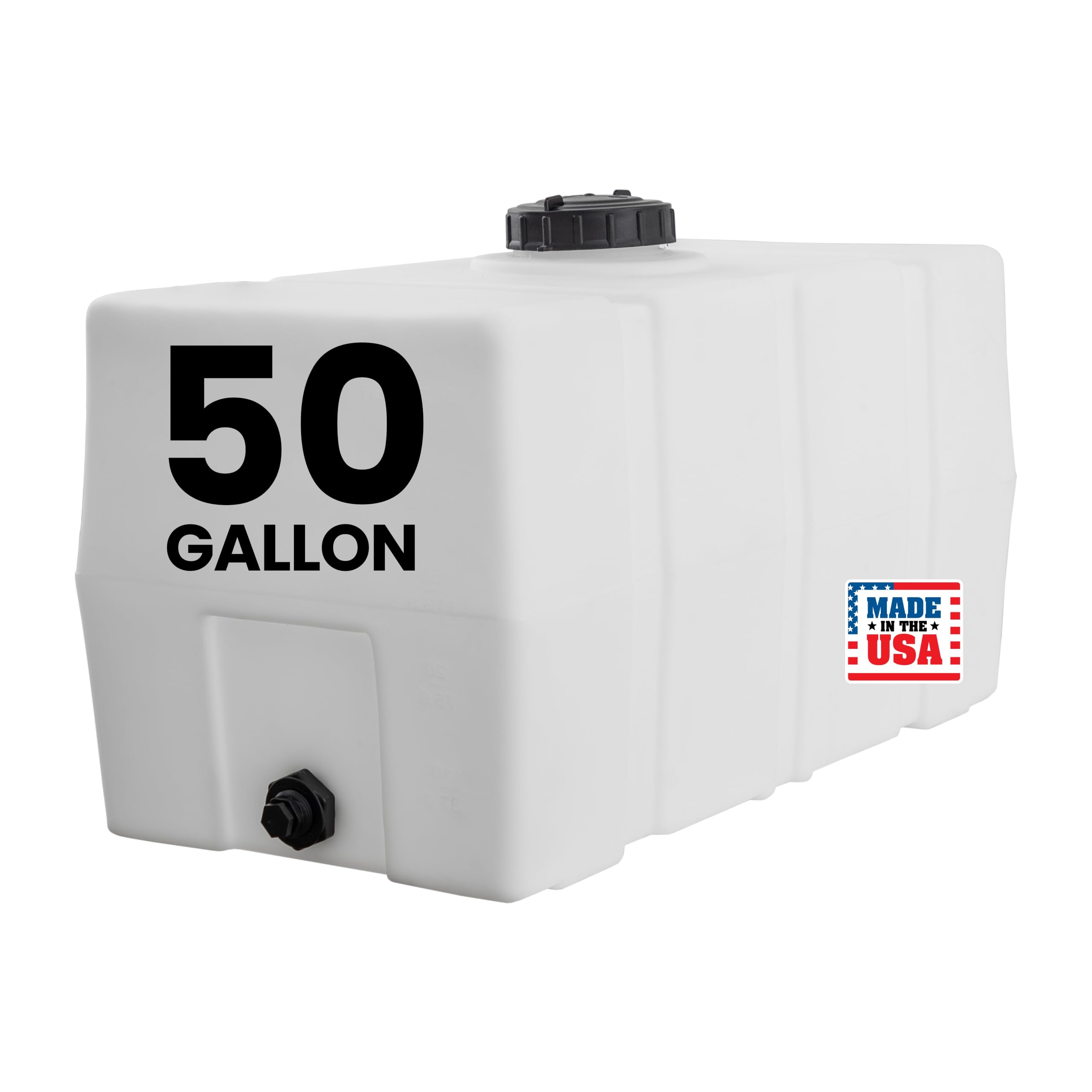 RomoTech Horizontal Square Polyethylene Reservoir, 50 Gallon