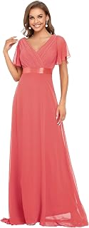 Ever-Pretty A-line V-Neck Short Sleeve Chiffon Empire Cut Women's Party