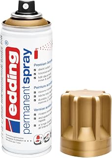 edding 5200 Permanent Spray – Rich Gold Matt – 200 ml – Acrylic Spray | Acrylic paint for painting and decorating glass, metal, wood, ceramic, plastic, canvas, paint spray, paint spray