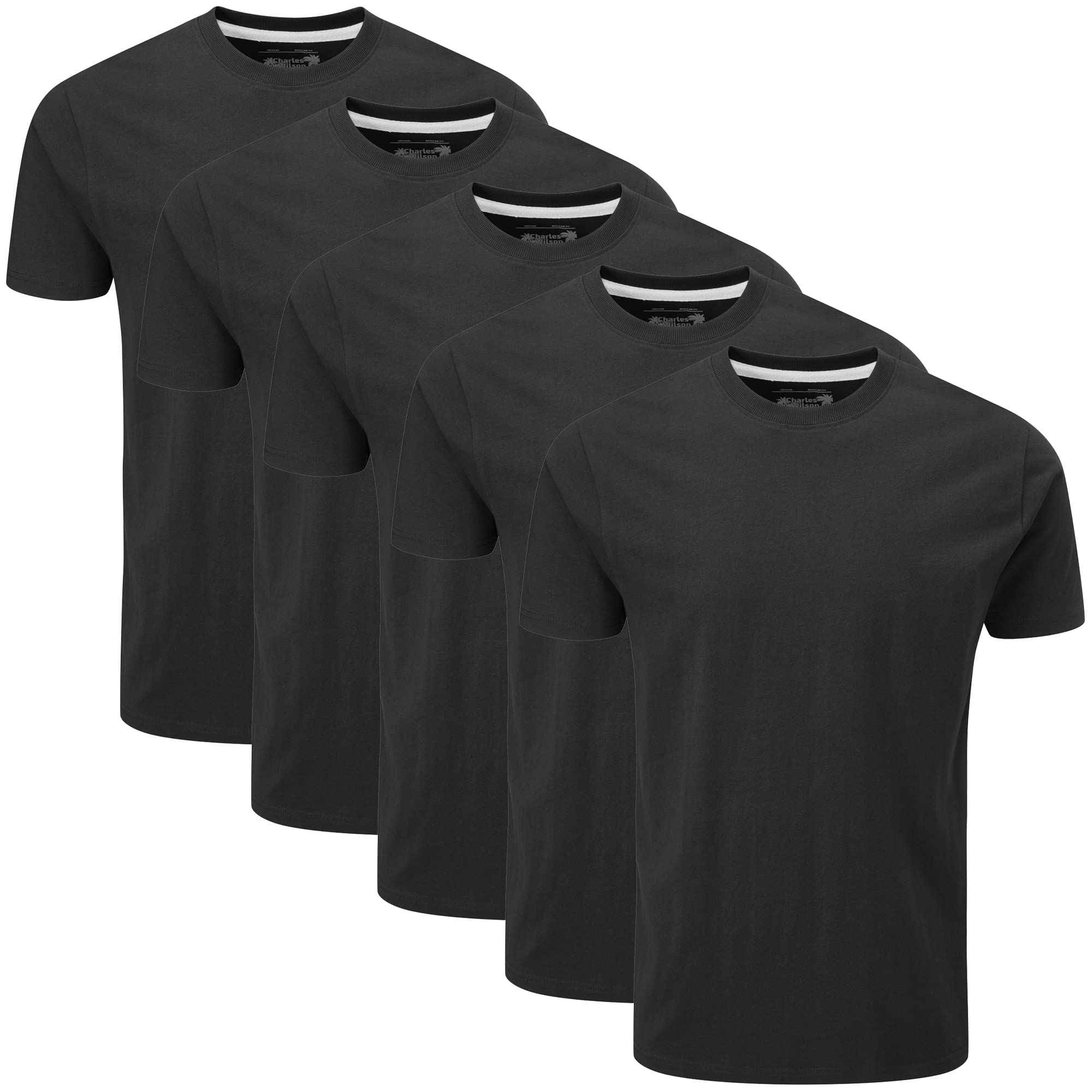 Charles Wilson Pack of 5 Plain Crew Neck T-Shirt