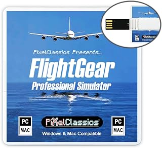 FlightGear Flight Simulator 2026 X on USB | Flight Sim Plane & Helicopter Professional Simulator Including 600 Aircraft, 20,000 Real World Airports Compatible with Microsoft Windows 11 10 PC & Mac
