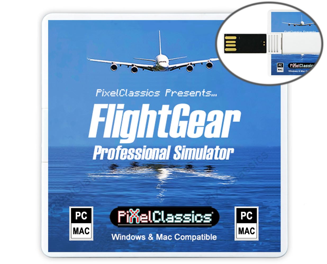 FlightGear Flight Simulator 2026 X on USB | Flight Sim Plane & Helicopter Profes