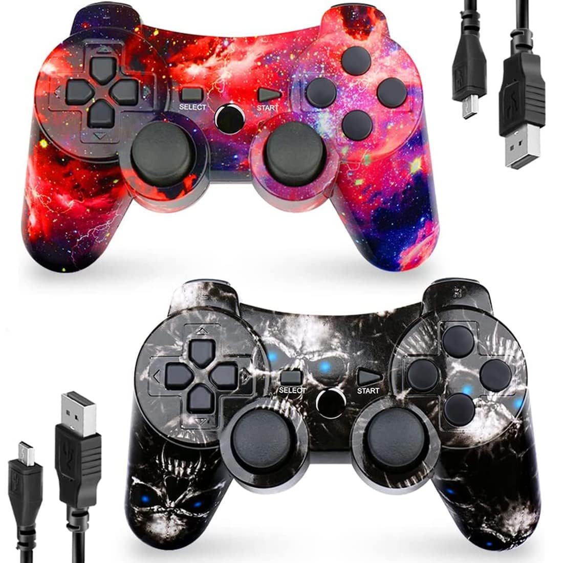 CHENGDAO Controller for PS3 2 Pack Wireless Controller for Playstaion 3 6-Axis w