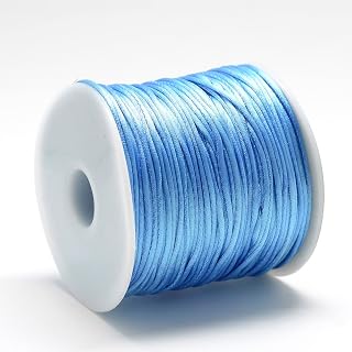 70 Meters 1mm Satin Nylon Cord Cord for Jewelry Making, Knots and Crafts, Macrame, Jewelry Making, Bracelet Making, Blue