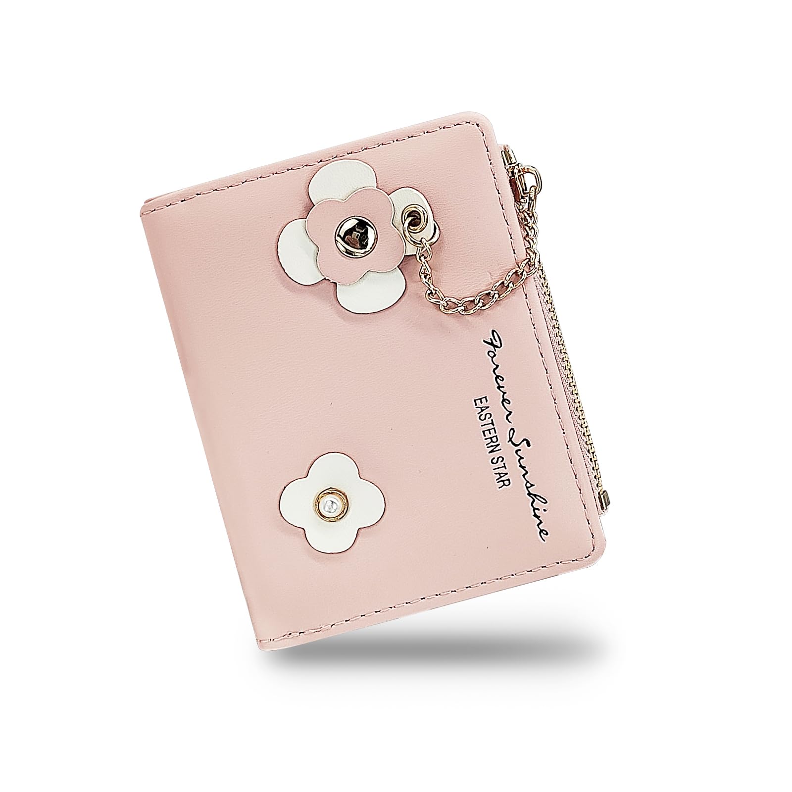 Andiker Piccola borsa in pelle PU da donna, compatta bi-fold borsa da donna con 