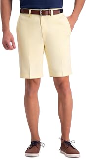 Haggar Men's Cool 18 Pro Stretch Solid Oxford Flat Front Short Casual Shorts
