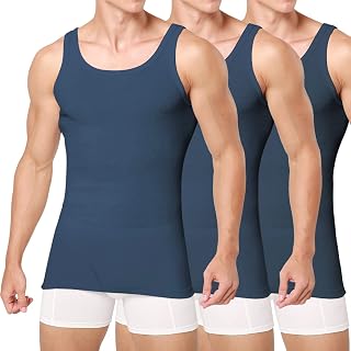 Men's Undershirt 3/5 Pack Tank Top, Cotton, Black, White, Multicoloured
