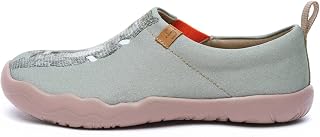 UIN Women's Slip On Lightweight Comfort Flats Sneakers Walking Casual Art Painted Travel Shoes Cute Bear Heart Warm Cuenca